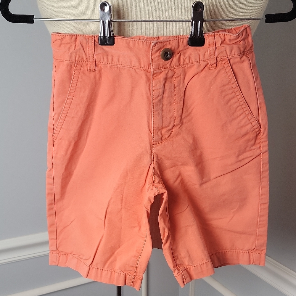 OLD NAVY **3 for $20 item** Boy's Salmon Colored Flat Front Chino Style Shorts 7